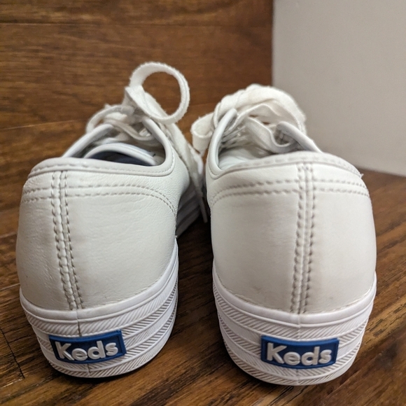 Keds Triple Kick Leather Lace Up  platform sneaker white, woman's size 6 - Picture 6 of 14